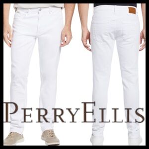 NWT Perry Ellis White Wash Slim Fit Jeans Pants (38x32)